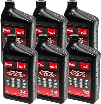 Bill's Place Toro 138-6053 Full Synthetic SAE 10W-30 4-Cycle Engine Oil 32 Ounce Bottle (6 Pack), Black