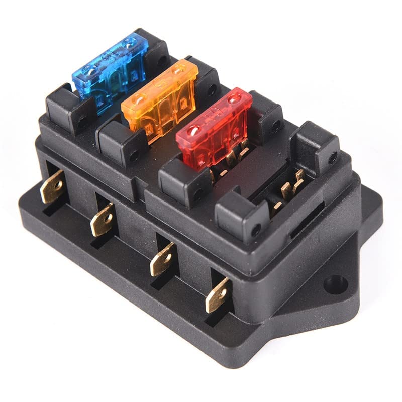 Porte-boîte à fusibles de lame ATO 4 voies circuit voiture 12V 24V