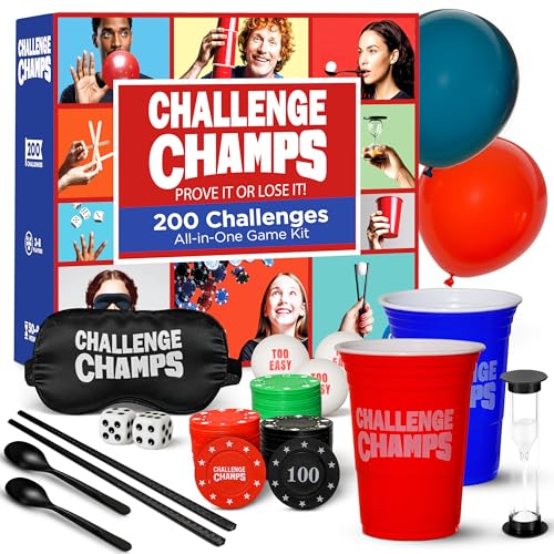 Challenge Champs Action Party Game – 200 Skill Challenges for Team Building, Family Game Night | Complete Set for Adults, Teens, Kids 8+ with 10+...