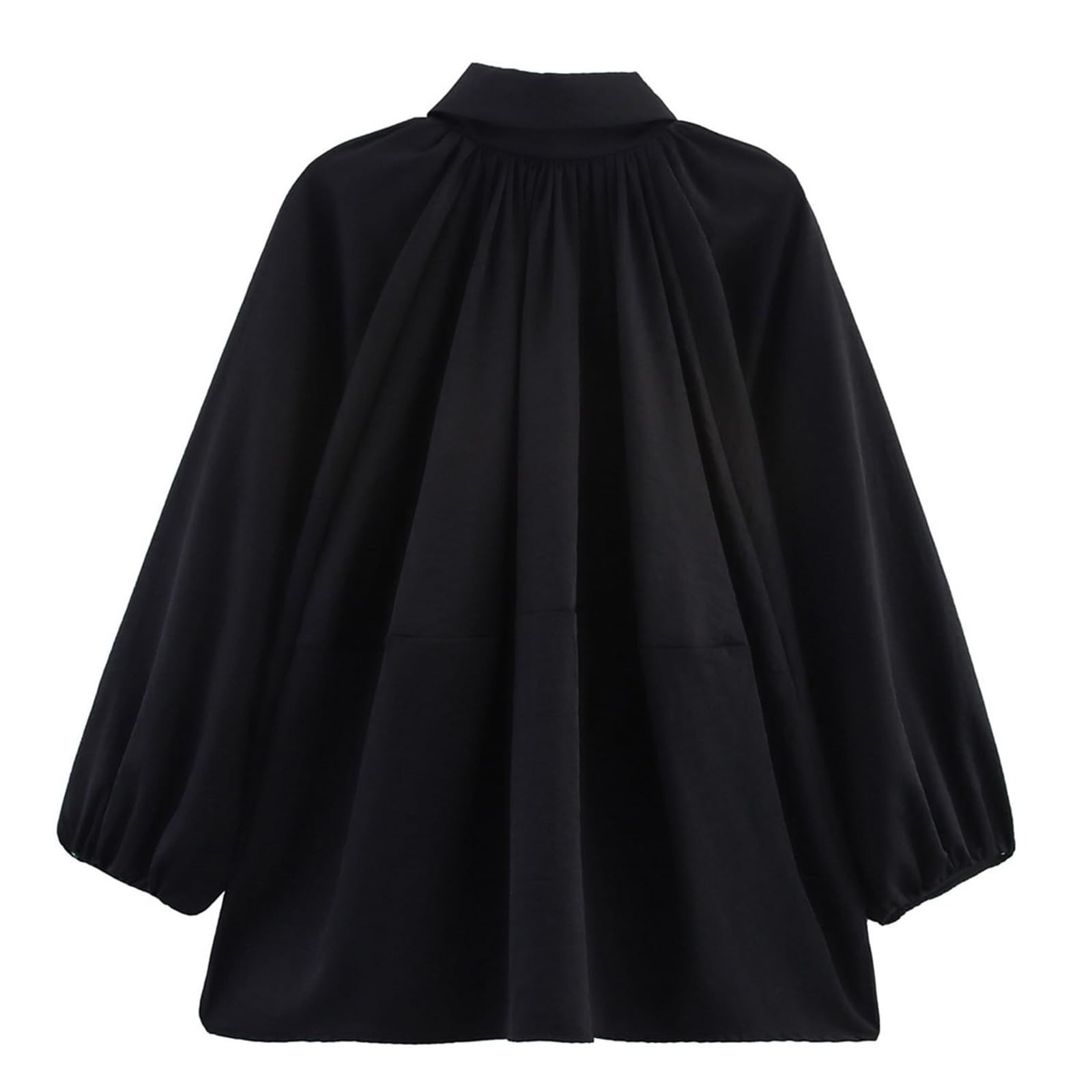Chaquetas bomber abullonadas sedosas para mujer, manga murciélago, cuello de solapa, cremallera, ropa exterior, camisas plisadas de gran tamaño