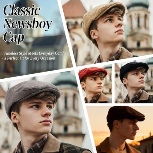 Klassieke Solid Flat Cap Newsboy Hoeden voor Mannen Cabbie Rijden Schaal Verstelbare, Zwart, one size