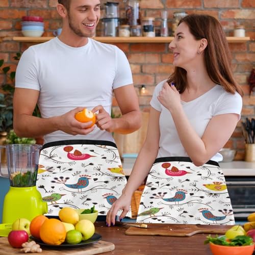 Lot de 3 tabliers courts de chef multicolores finitions soignées - 6