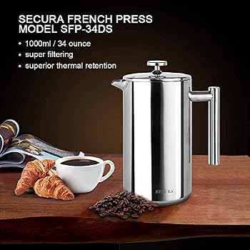 Secura Stainless Steel French Press 