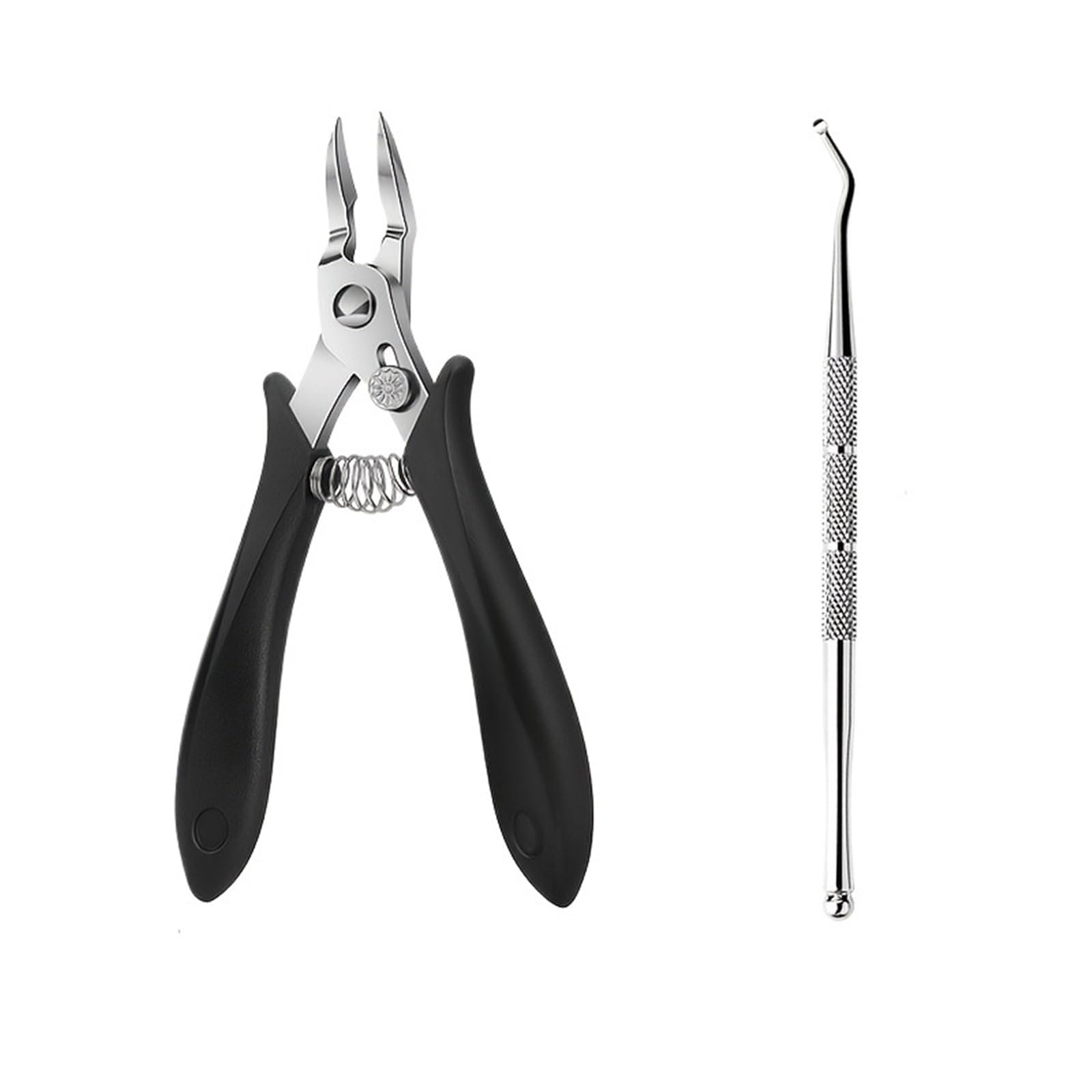 Nagelhautschere Edelstahl-Nagelknipser, geeignet for dicke Nägel, Zehennagelkorrektur, Heim- und Fußpflegeprodukte für Dicke Zehennägel(2pcs)