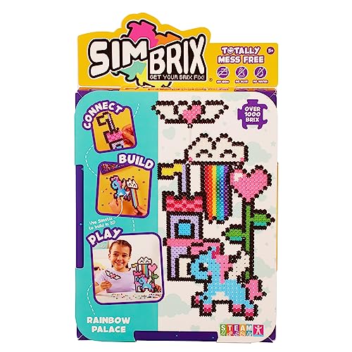 Image of Character Options 08001 Simbrix Starter Pack Rainbow Palace with 1000+ brix Creative Activity STEAM Arts and Crafts Kids’ Toys for Girls & Boys Ages 5 and up