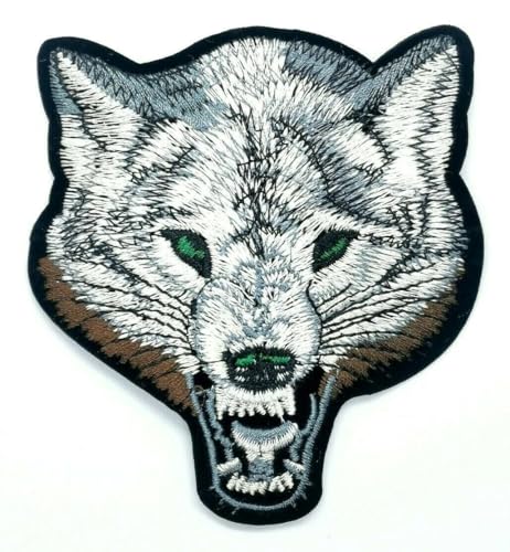 Image of Embroidered Patch, Black Base Hot Fix Glue Embroidery Cloth Paste Iron-on Patch DIY Clothes Sticker Trim Embellishments Applique (Fox)