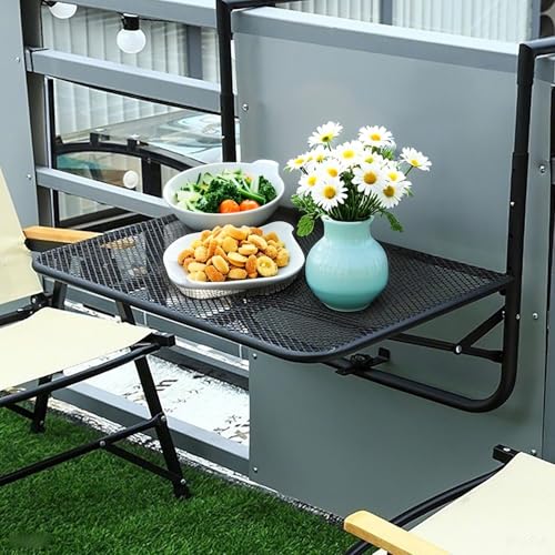 Table de balcon pliable réglable gain de place table pliante terrasse suspendue - 3
