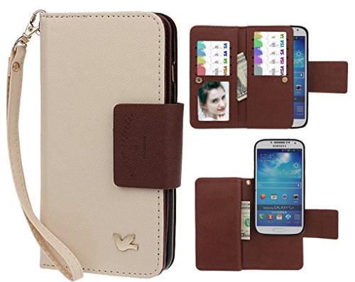 Case for Samsung S4,xhorizon TM FLK Premium Leather Folio Case [Wallet] [Magnetic Detachable]