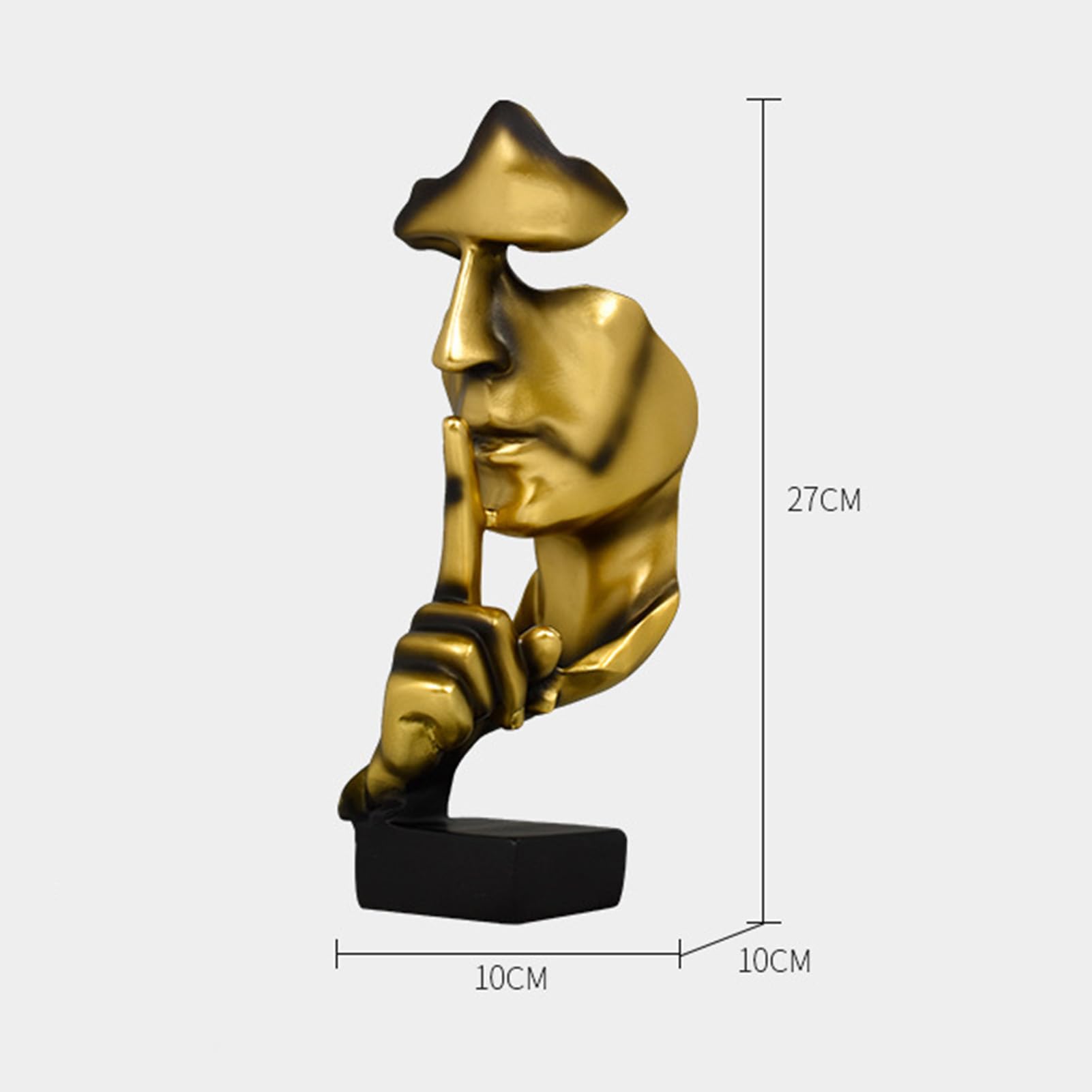Denker Standbeeld Sculptuur Stilte Is Goud Beeldjes Hars