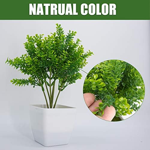ASHINER 2 Pack Artificial Plants Indoors in Pots, Room Decor Fake Plant Aesthetic Home Decorations for Desk Bedroom Bathroom Kitchen Garden Indoor Outdoor