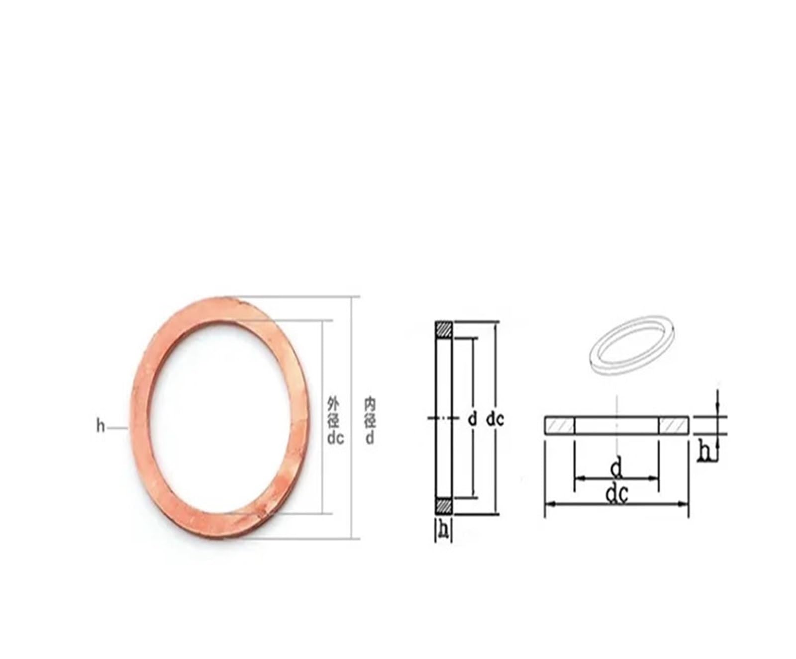 Latón arandela plana, Arandela de barco de sellado de cobre y latón de 0,5mm de espesor, anillo de junta plana, tapón de sumidero M3 M4 M5 M7 M8 M11 M12 M18 M20 M22 M25 M30 M42 30 Uds.(M7x11x0.5)