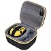 Hard Travel Case for Walker's Game Ear Walker Razor Slim Electronic Hearing Protection Muffs by co2crea (Black Case + Yellow Zipper)