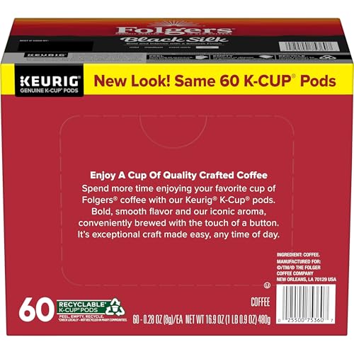 Image of Folgers Black Silk Coffee, Dark Roast, Keurig K-Cup Pods, 10 Count Box (Pack of 6)