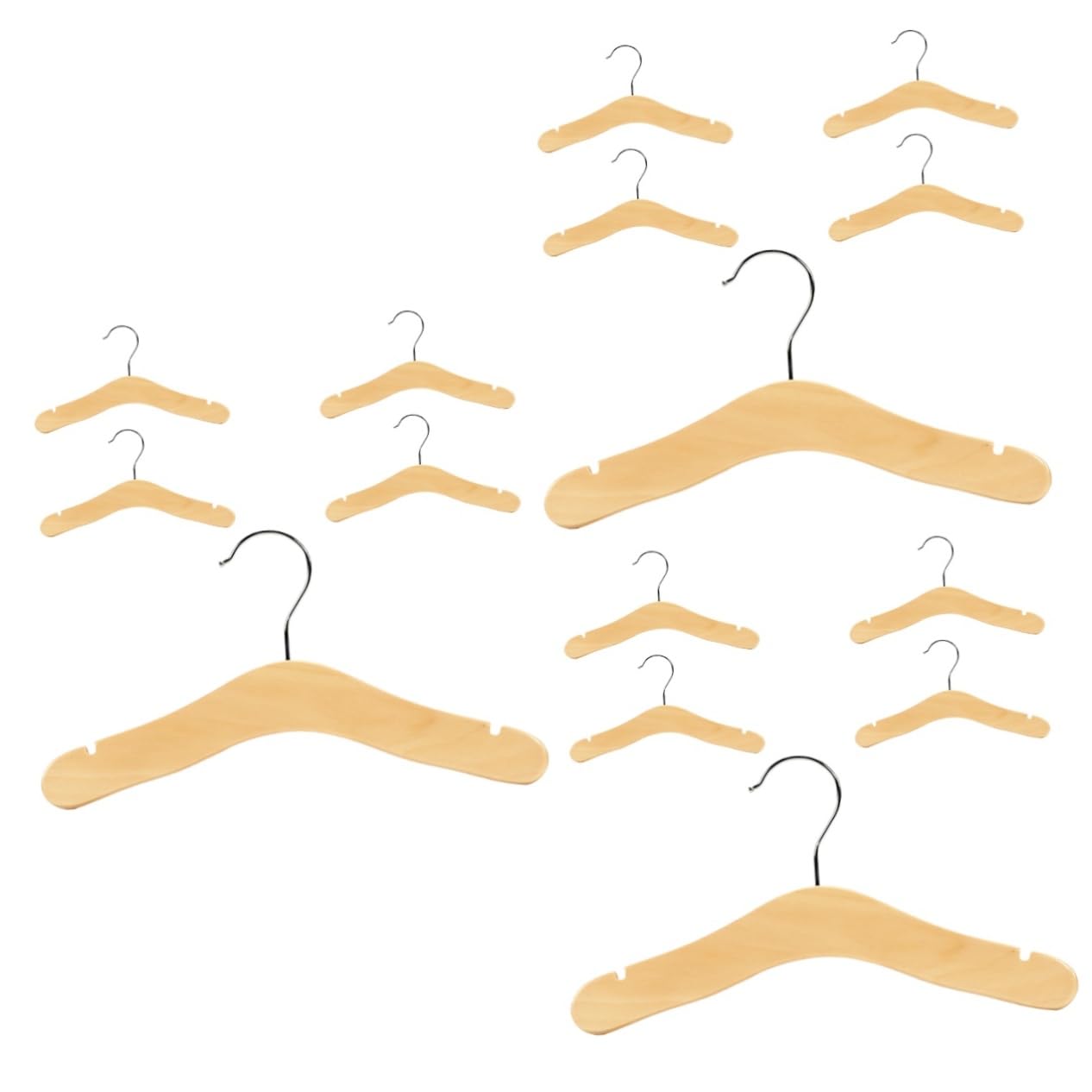 SOLUSTRE 3sets 5 Pcs Wooden Hangers for Clothes Hangers for Newborns for Home and Shop Use for Skirts and Pants 5pcs*3