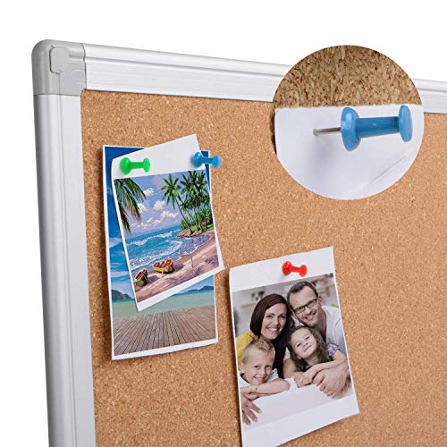 Cork Board Bulletin Board 36 x 48, Silver Aluminium Framed 4x3 Corkboard, Office Board for Wall Cork, Large Wall Mounted Notice Pin Board image 5
