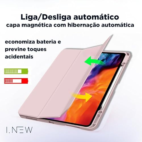 Capa Case PREMIUM Anti Impacto com função sleep e suporte para Apple Pencil - compatível com iPad 10