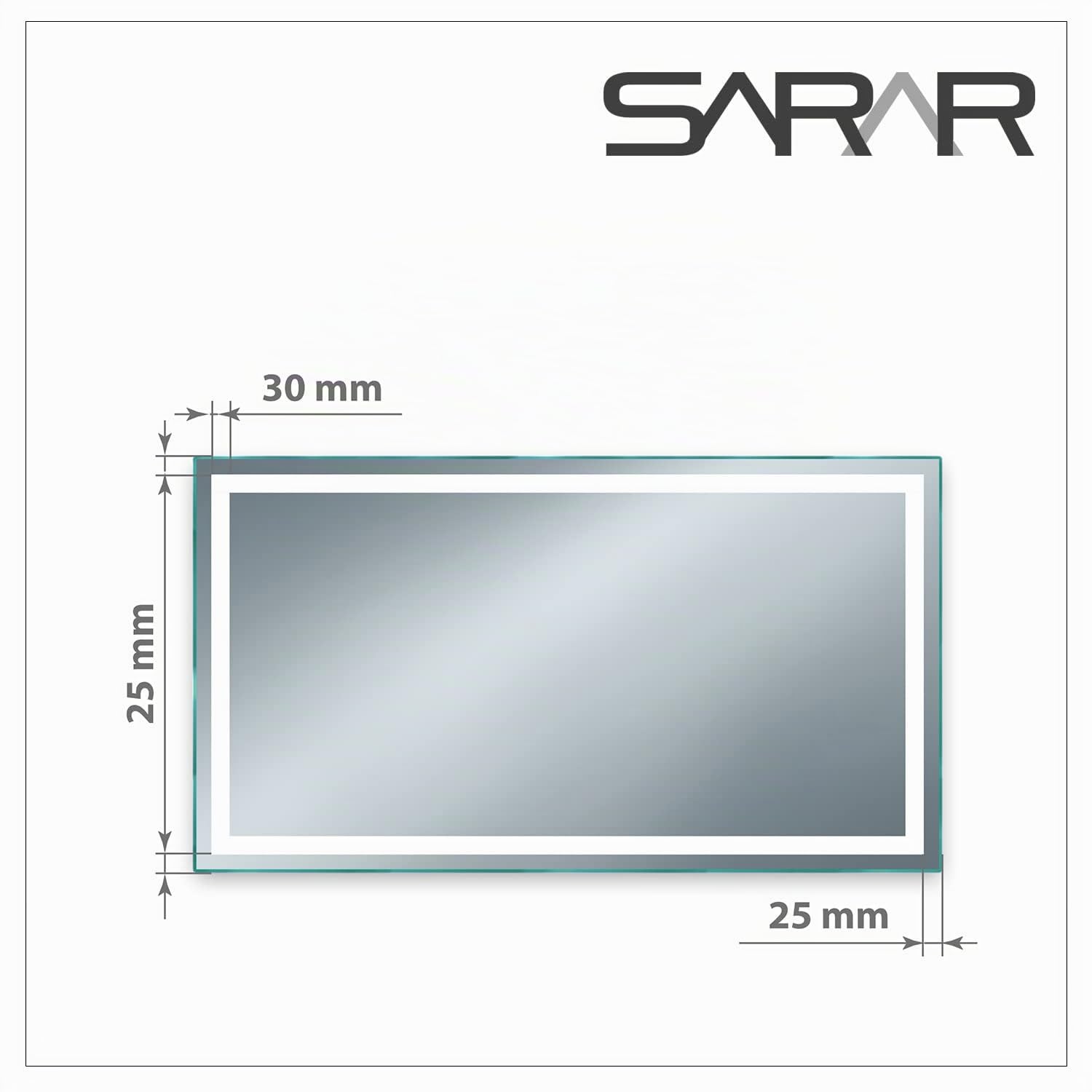 SARAR Badspiegel Spiegel Badezimmerspiegel mit schmaler rundum LED-Beleuchtung 170x80 cm Made in Germany eckiger Wandspiegel Mirror Spiegel Bad mit Licht auf Maß Toulon
