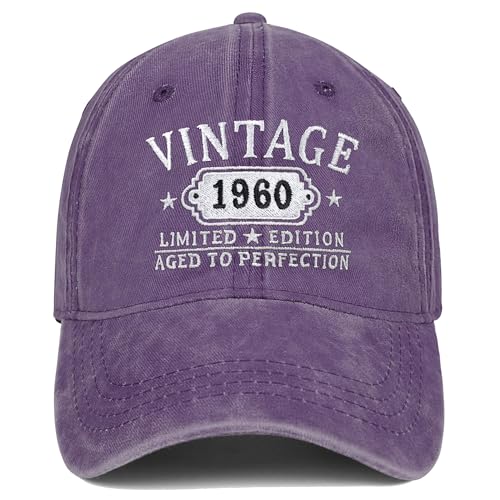 65th Birthday Gifts for Women Man Vintage 1959 Baseball Cap Ideas Gift, Purple, One size