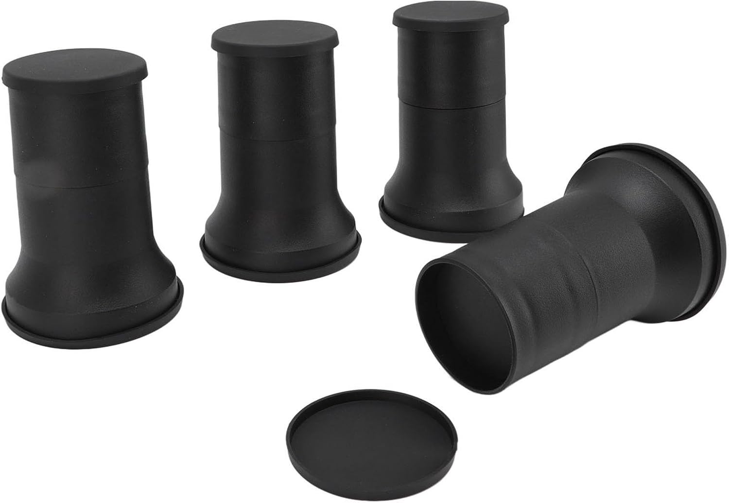 4pcs Round Furniture Lifters with Rubber Non Slip Pads, Heavy Duty Plastic Bed Risers Set, Stackable 2/4/6 Inch Adjustable Furniture Raisers for Sofa Bed Chair Cabinet