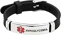 Vista 12 de TGLS Pulsera de identificación de alerta médica roja para mujeres y hombres de emergencia de primeros auxilios de alerta sanitaria grabada con láser