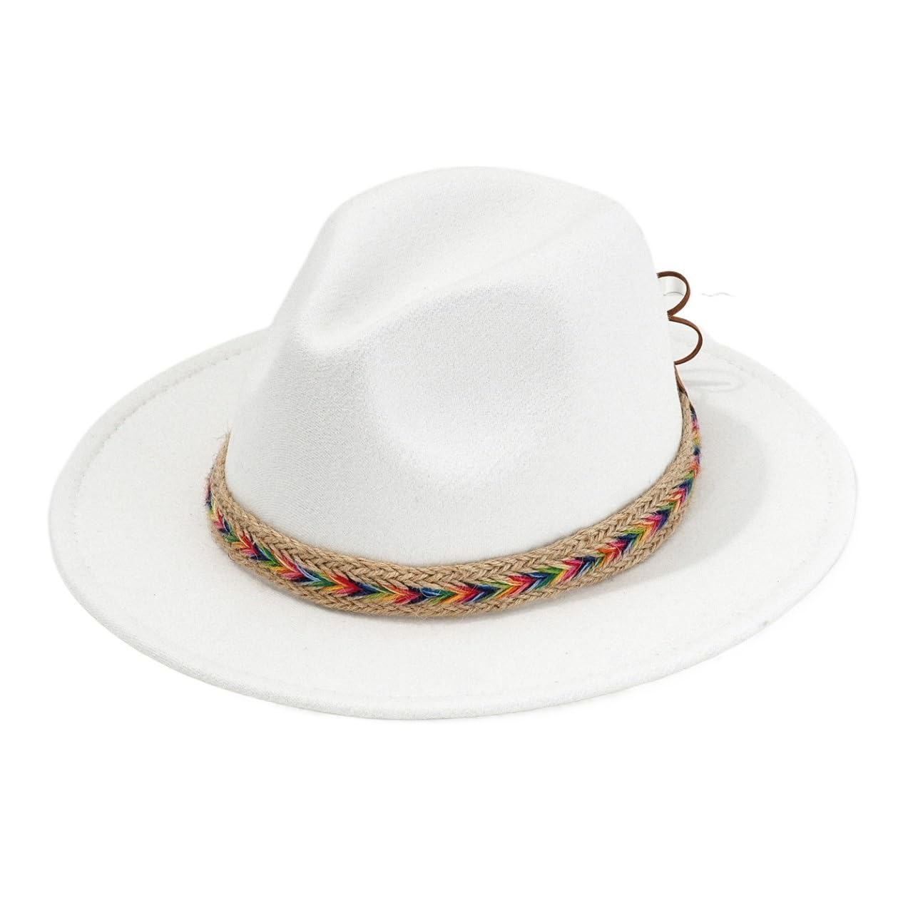 Chapeau fedora classique à large bord blanc pour homme femme hat soleil