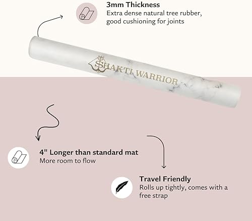 Miniatura 3 de Shakti Warrior Tapete de yoga de gamuza, tapete antideslizante natural ecológico de primera calidad, ideal para yoga, pilates, entrenamientos (72
