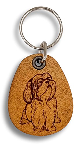 Porte-clés Lhasa Apso en cuir véritable pour ne plus perdre vos clés
