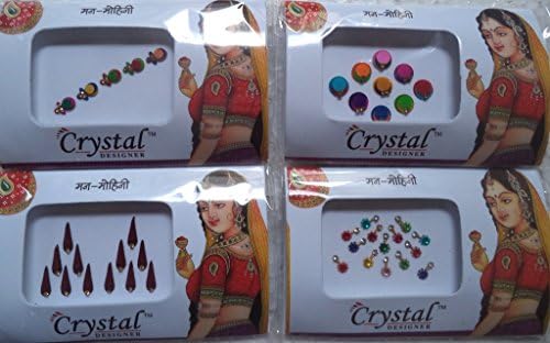 Bindi Store Indian Designer Bindi for Women 4 Pack Traditional Colourful Bindi