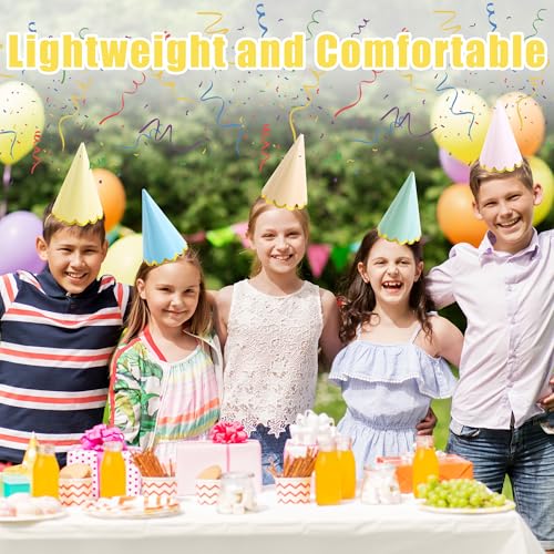 CANREVEL 24 PCS Pastel Party Hats for Kids and Adults, Party Supplies for Party Decorations, Party Headwear for Birthday|Celebration|Party, Macaron Cone Kids Hats for Girls Boys Women Men - Thumbnail 2