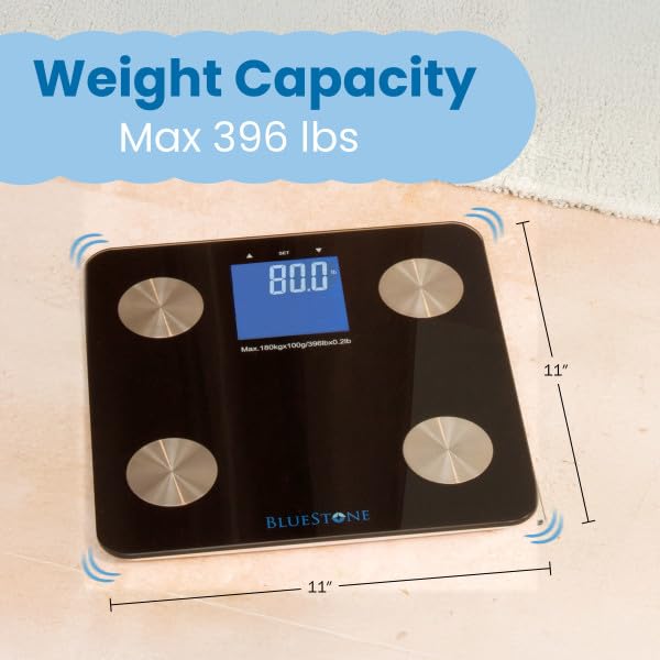 Bluestone Digital Body Fat Bathroom Scale with dimensions 11x11 inches