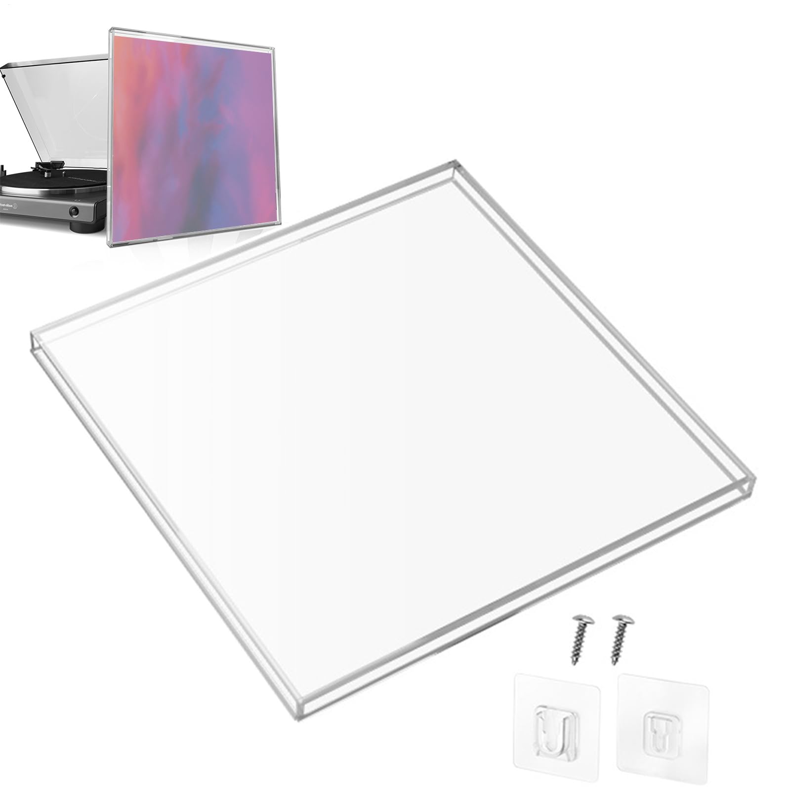Custodia per Album in Acrilico – vetrina Trasparente per Dischi in Vinile | porta carte fotografiche in vinile, presentazione sicura, espositore per dischi in vinile | Supporto da parete in acrilico