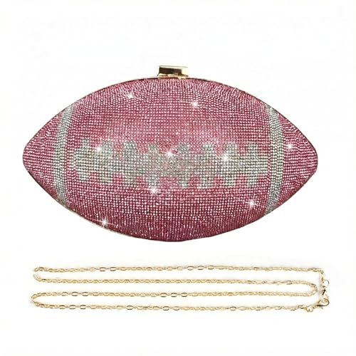 Image of Gripit Bling Rhinestone Football Shaped Rugby Quirky Bag Purse Novlety Chain Purse