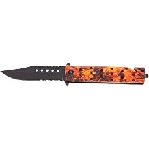 Maxam SKSA522 Assisted Opening Liner Lock Knife with Glass Breaker and Belt Cutter
