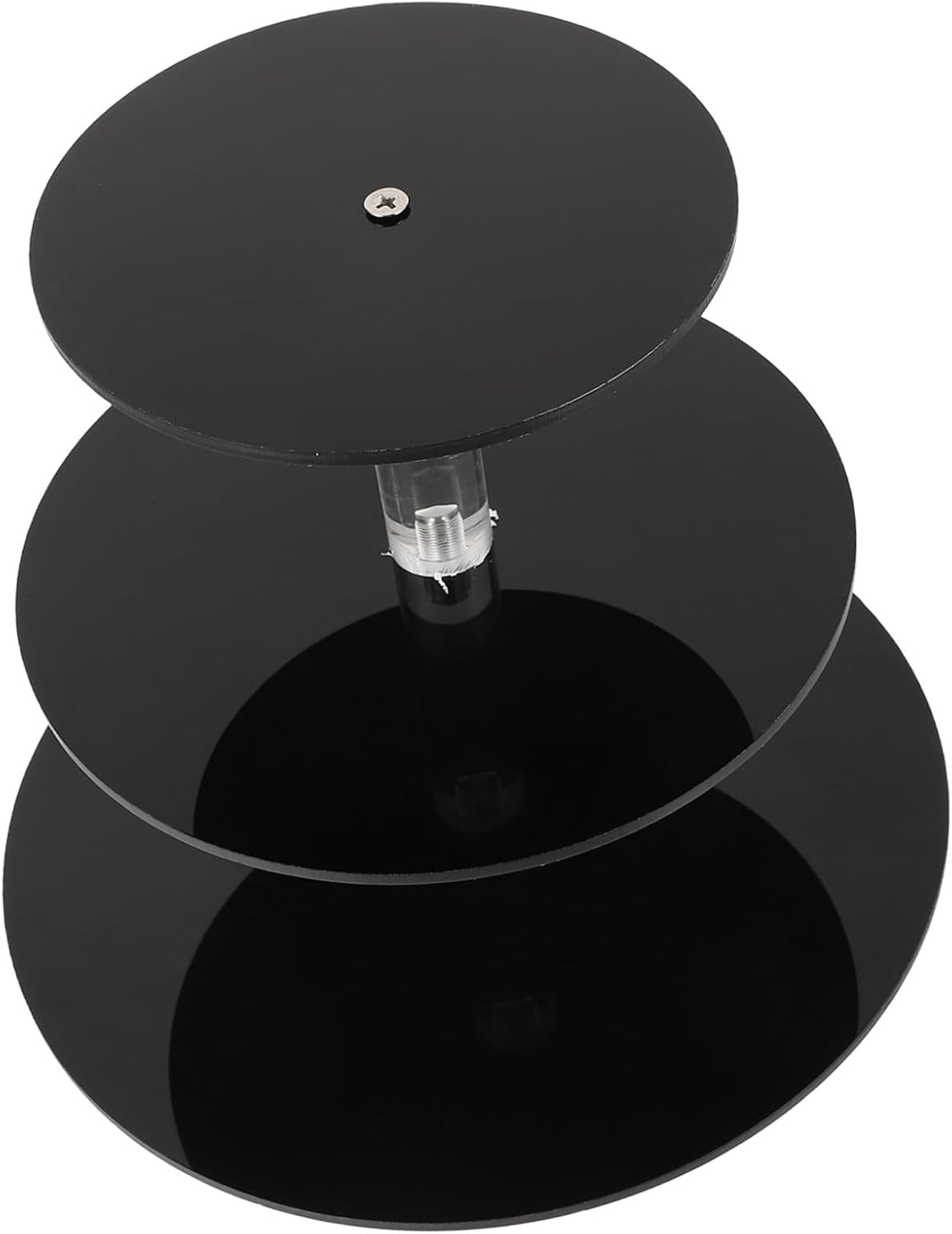 BESPORTBLE 3-Tier Black Acrylic Cake Stand Dessert Display Pastry Cupcake Holder Wedding Holiday Serving Rack for Parties and Events