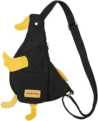 Women Nylon Shoulder Handbag Duck Purse Novelty Animal Shaped Crossbody Bag Chicken Chest bag