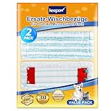 Keepow 2+1 Ersatz-Wischbezug für Leifheit Profi XL Micro Duo/Cotton Plus, Dicke Mikrofaser Mit Faserreihen, Kompatibel Mit 55023–55099, Starke Fleckentfernung Für alle Böden Fliesen Laminat Und Holz