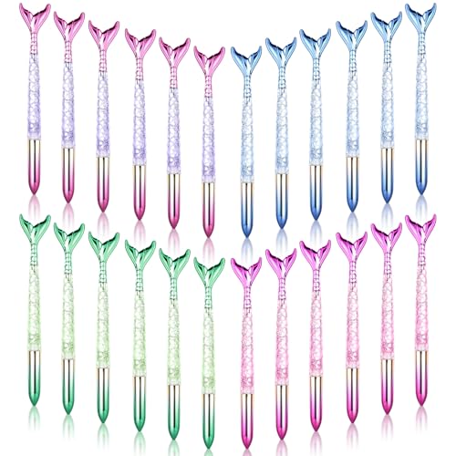 Chostky 24 bolígrafos de sirena, bolígrafo de tinta de gel de cristal, aleta, bolígrafo...