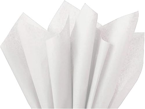 Papel de regalo de tejido blanco de 1.6 pies x 1.5 pies - 75 hojas