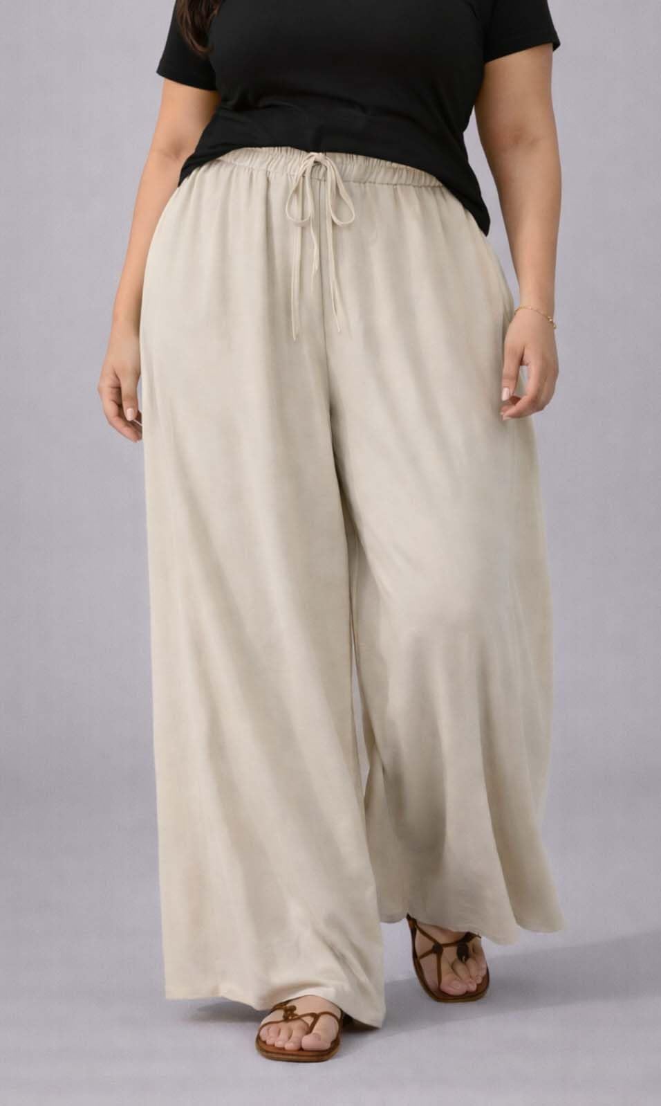 KOTTY Womens Wide Leg Pants with Elastic Waist for Casual Wear and All Day Comfort-KTTWOMENSPANT975_6XL 3