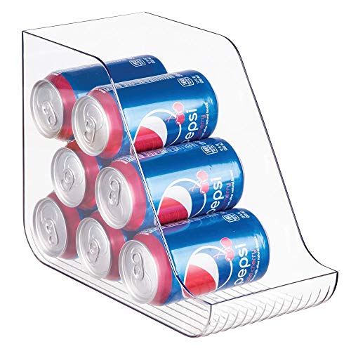mDesign Large Plastic Standing Pop/Soda Can Dispenser Storage Organizer Bin for Kitchen Pantry