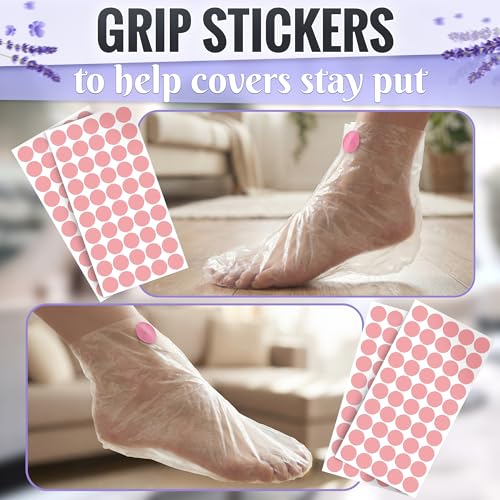 Image of 200PCS Foot Cover - Paraffin Bath Liners for Pedicure Transparent Therapy Boot Feet Protectors Covers for Women Sock for Hot Wax Spa Treatment Booties Bag for Paraffin Machine Care Accessories
