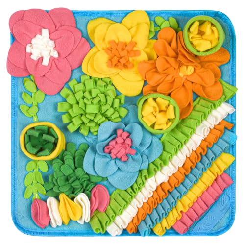 OSDUE Alfombra Olfativa Perros 39*39CM Lavable a Máquina Snuffle Mat para Perros Portátil Interactiva Almohadilla Olfatear Mascotas Estera de Alimentación Lenta para Mascotas Entrenamiento de Forrajeo - imagen 9