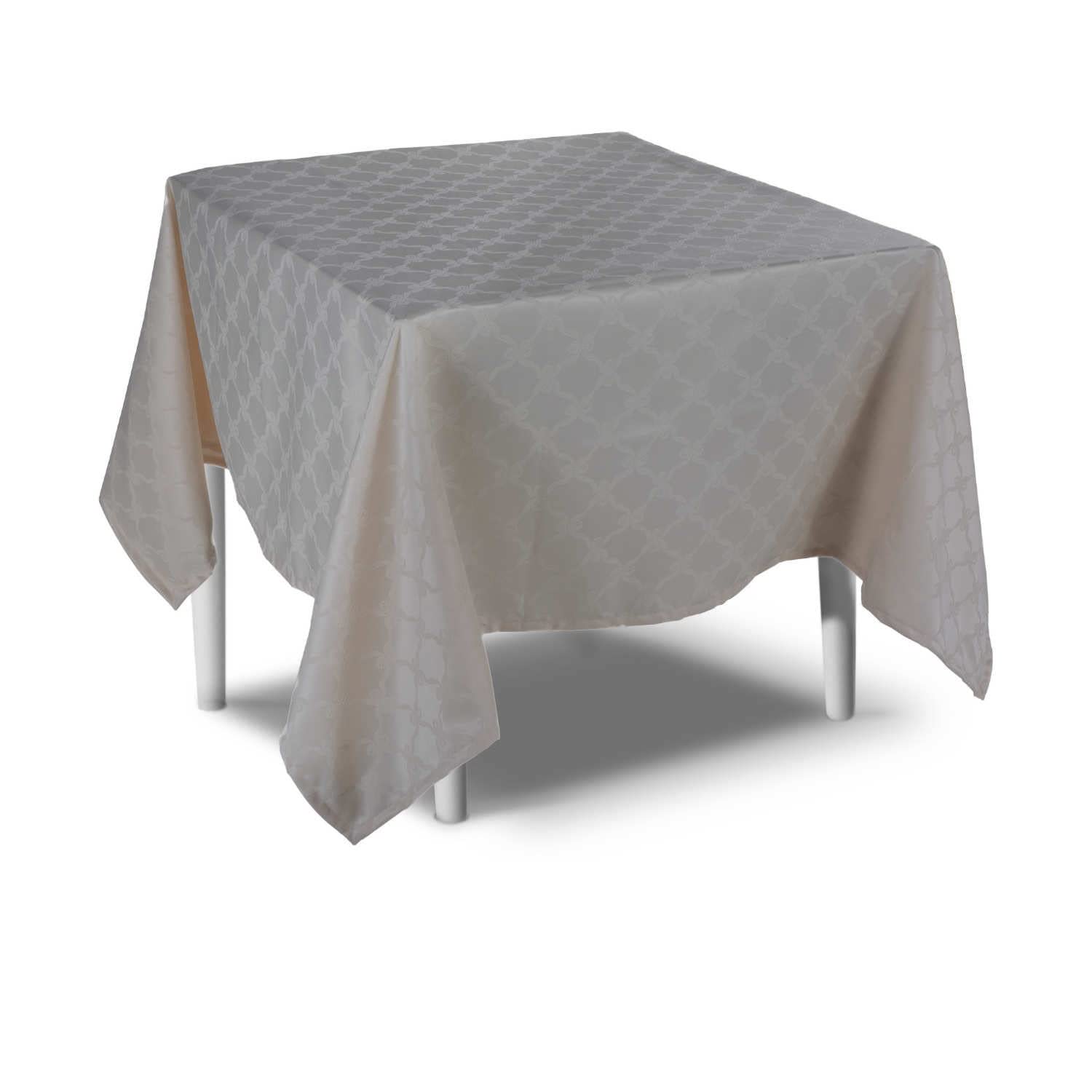 Tovaglia Quadrata Antimacchia da Tavola in Poliestere 100% Effetto Raso Mano Morbida – Copri Tavolo Cucina Impermeabile ed Elegante – Made in Italy - Fiocco - 280x280 Marrone 26