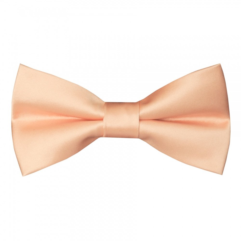 Ties R Us Boys Peach Pre Tied Light Satin Bow Tie Age 4-7