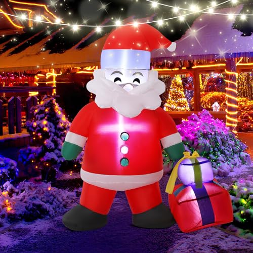 Inflatables Santa Claus, CestMall 6FT Christmas Inflatables Outdoor Decoration with Light Giant Electric Blow up Inflatable Christmas Santa Gift Box for Holiday X-mas Home Garden Yard Party (Red 1) Inflatables Santa Claus, CestMall 6FT Christmas Inflatables Outdoor Decoration with Light Giant Electric Blow up Inflatable Christmas Santa Gift Box for Holiday X-mas Home Garden Yard Party (Red 1)