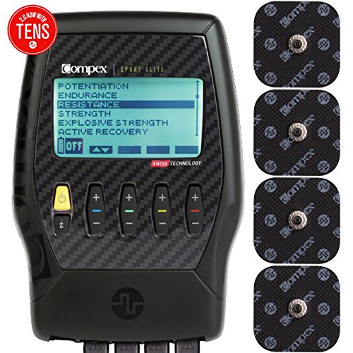 Compex Sport Elite 2.0 Muscle Stimulator with TENS Bundle Kit: Muscle Stim, 12