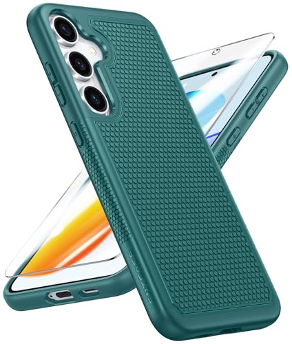 Image of FNTCASE for Samsung Galaxy S25-Plus Case: S24-Plus Dual Layer Heavy Duty Cell Phone Protective Cover Shockproof Rugged with Non-Slip Textured - Military Drop Protection Bumper Tough - 6.7 inch (Green)