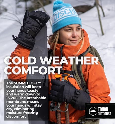 Tough Outdoors Snow Gloves - Men's & Women's Waterproof Winter & Snowboarding Gloves - Image 5