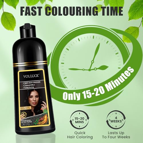 Hair Dye Shampoo, 3-In-1 Natural Plant Hair Dye, Grey Hair Cover up Shampoo for Men Women, Long-Lasting Hair Colour Shampoo 500ML (Light Brown) - Image 7