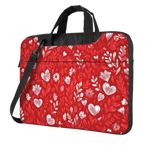 Maletín para portátil estampado floral rojo 14 pulg miniatura 1